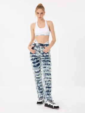 1984 High Street Old Washed Slim Fit Jeans Pants - 1492