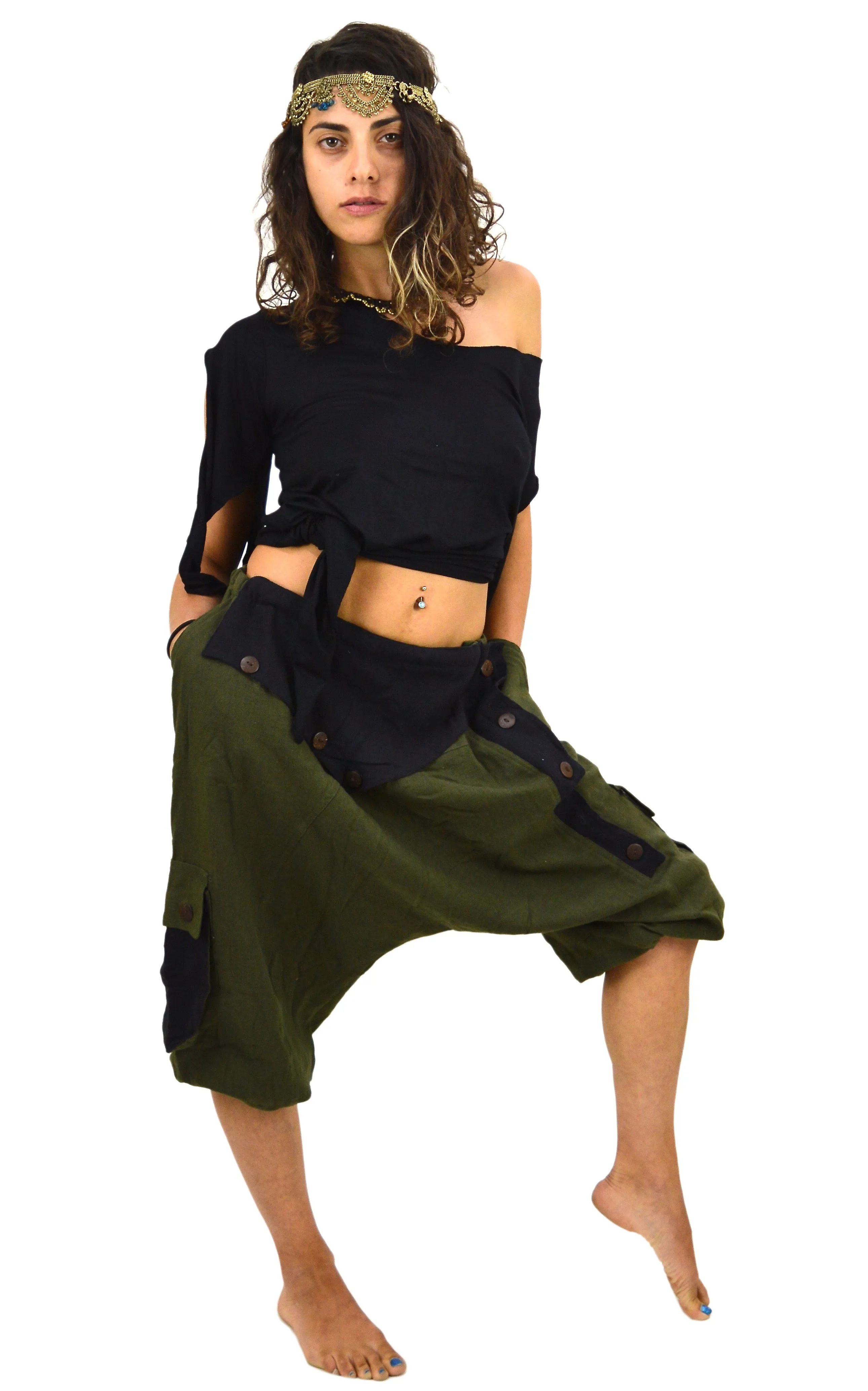 3/4 baggy low crotch Gypsy Pants