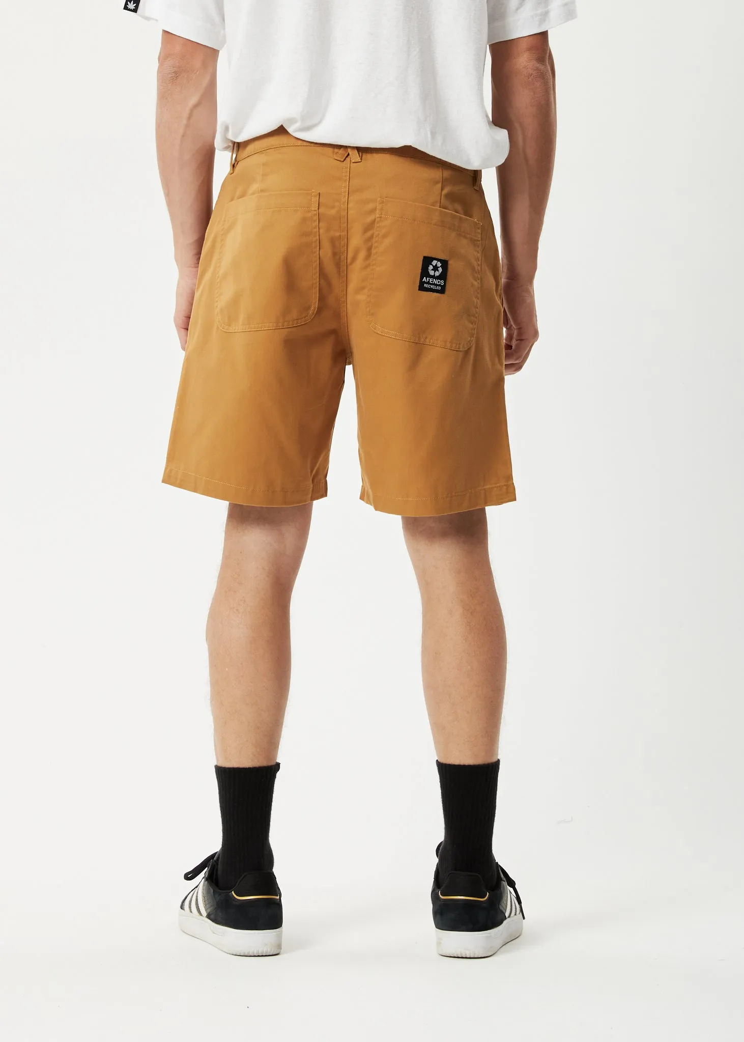 AFENDS Mens Ninety Twos - Chino Shorts - Chestnut