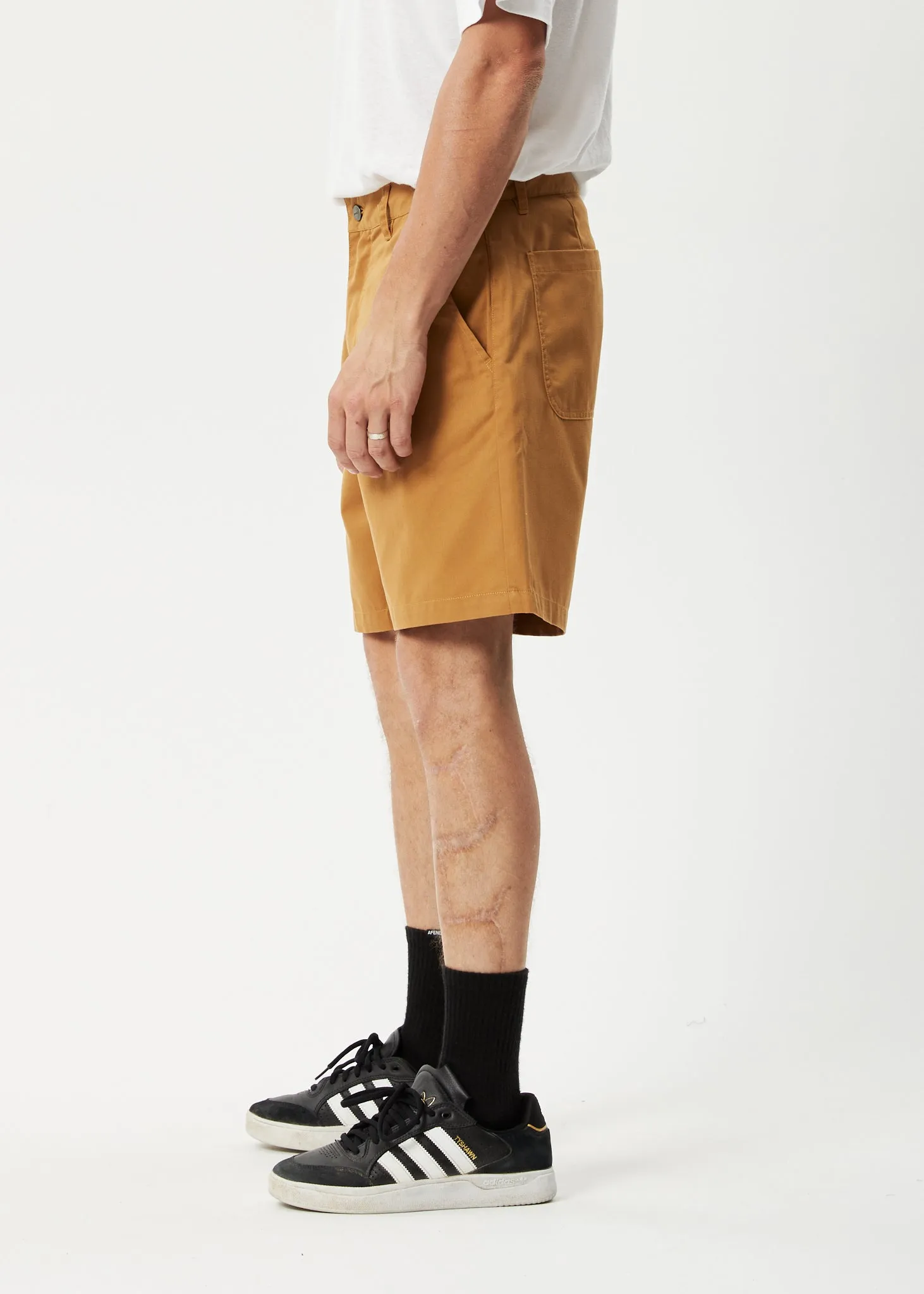 AFENDS Mens Ninety Twos - Chino Shorts - Chestnut