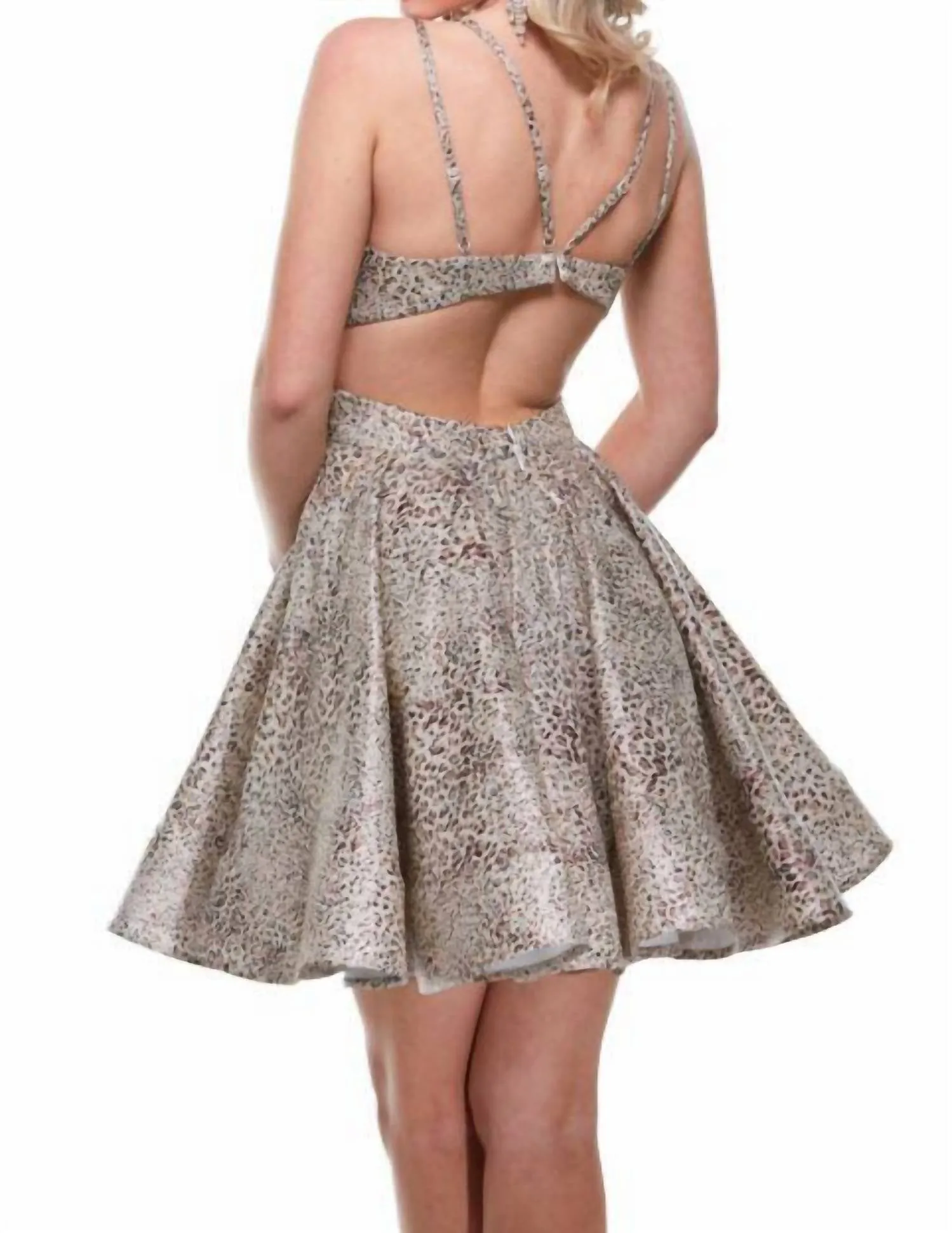 Alyce Paris - Animal Print Cutout Dress