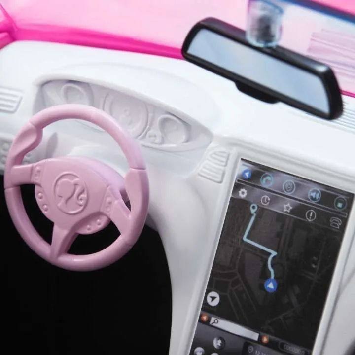 Barbie Pink Convertible 2-Seater Vehicle With Rolling Wheels, For 3 To 7 Year Olds