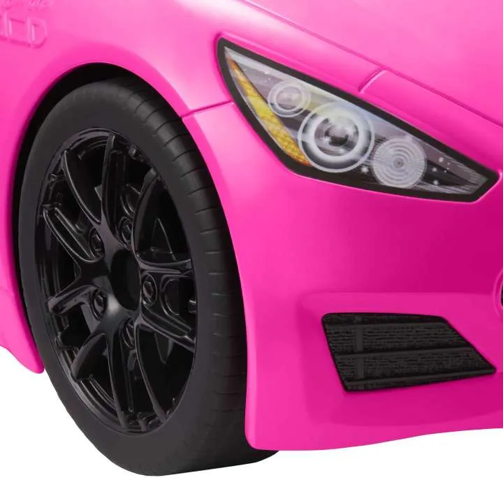 Barbie Pink Convertible 2-Seater Vehicle With Rolling Wheels, For 3 To 7 Year Olds