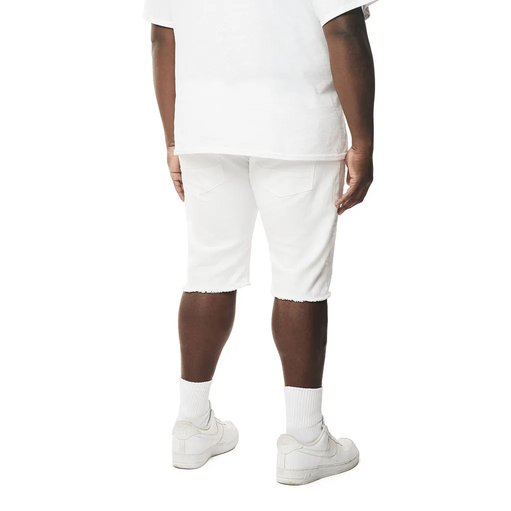 Big and Tall - Distressed Rip & Repair Jean Shorts - White