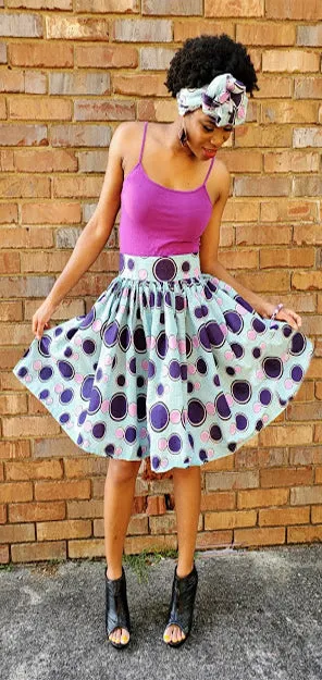Bisola African Print High-wasit Skirt-DP3845SK
