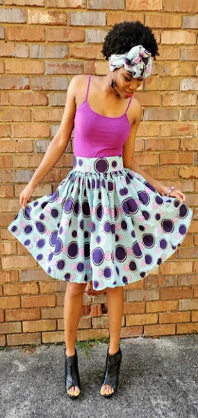 Bisola African Print High-wasit Skirt-DP3845SK