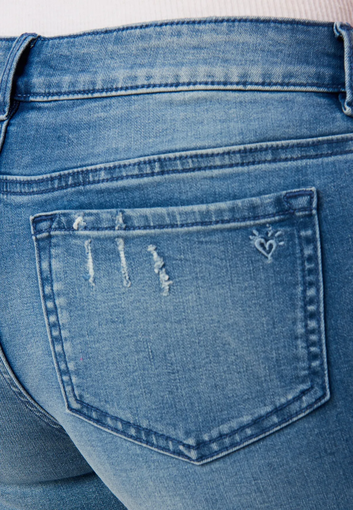 Distressed Classic Denim Shorts