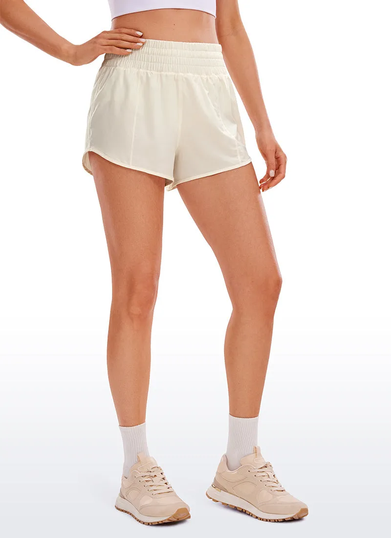 Feathery-Fit Soft High Rise Mesh Liner Shorts with Zip Pocket  2.5''