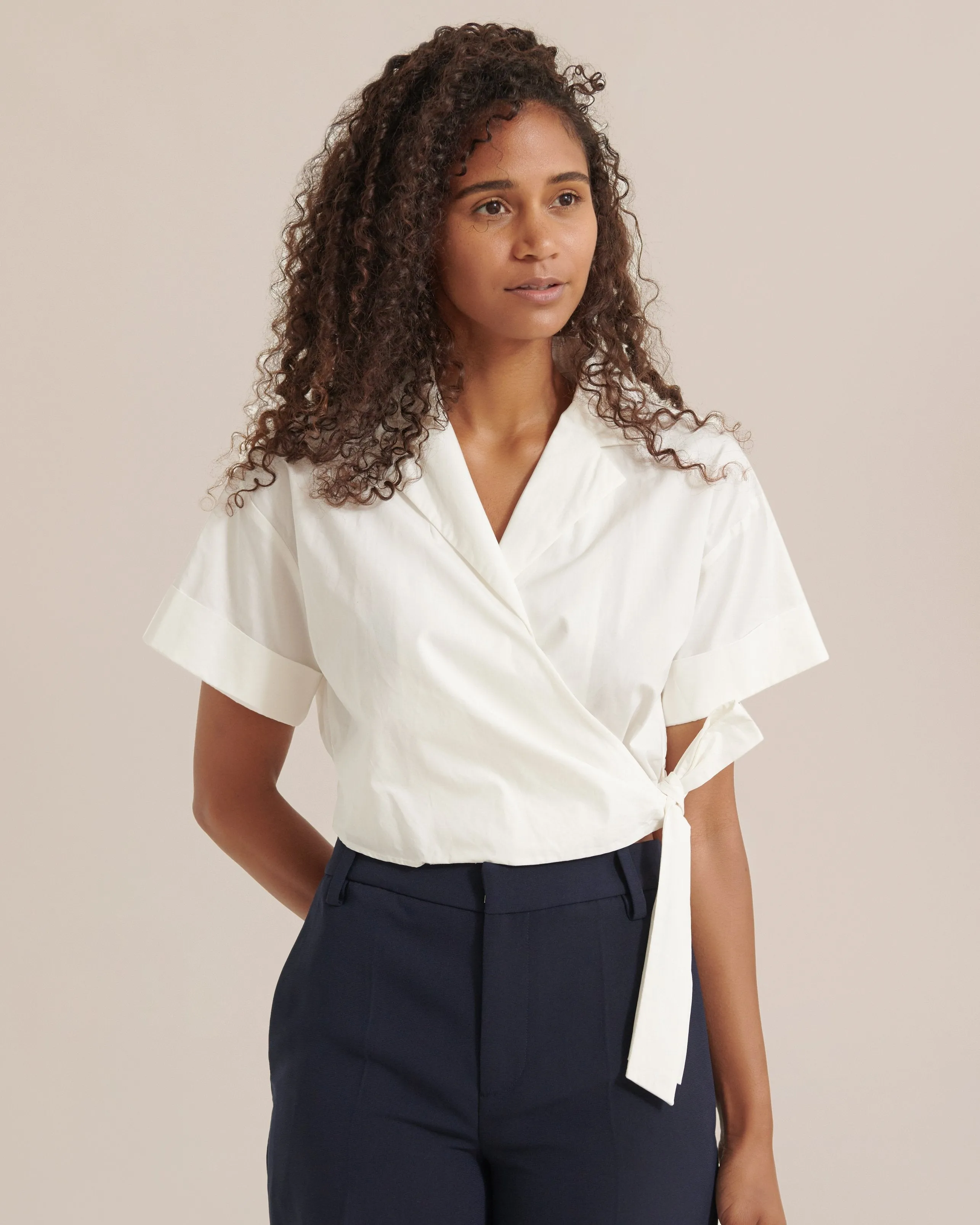 Nimah Cropped Wrap Blouse