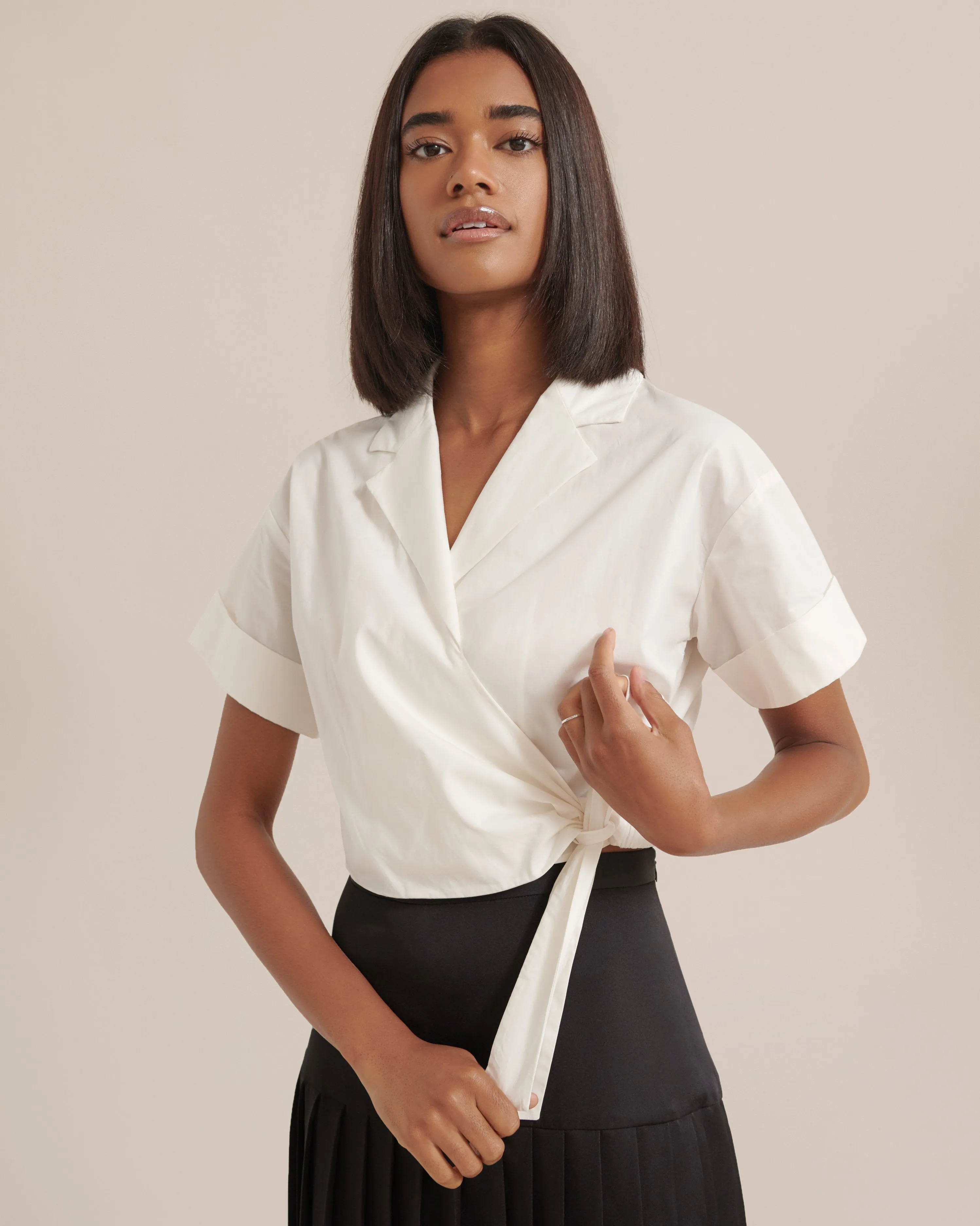 Nimah Cropped Wrap Blouse