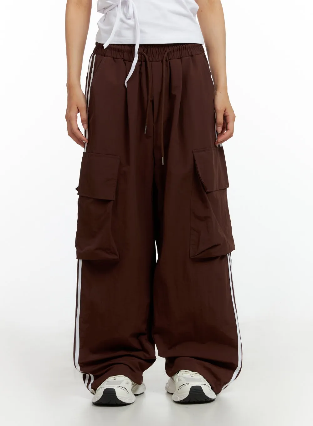 Nylon Cargo String Track Pants IL419