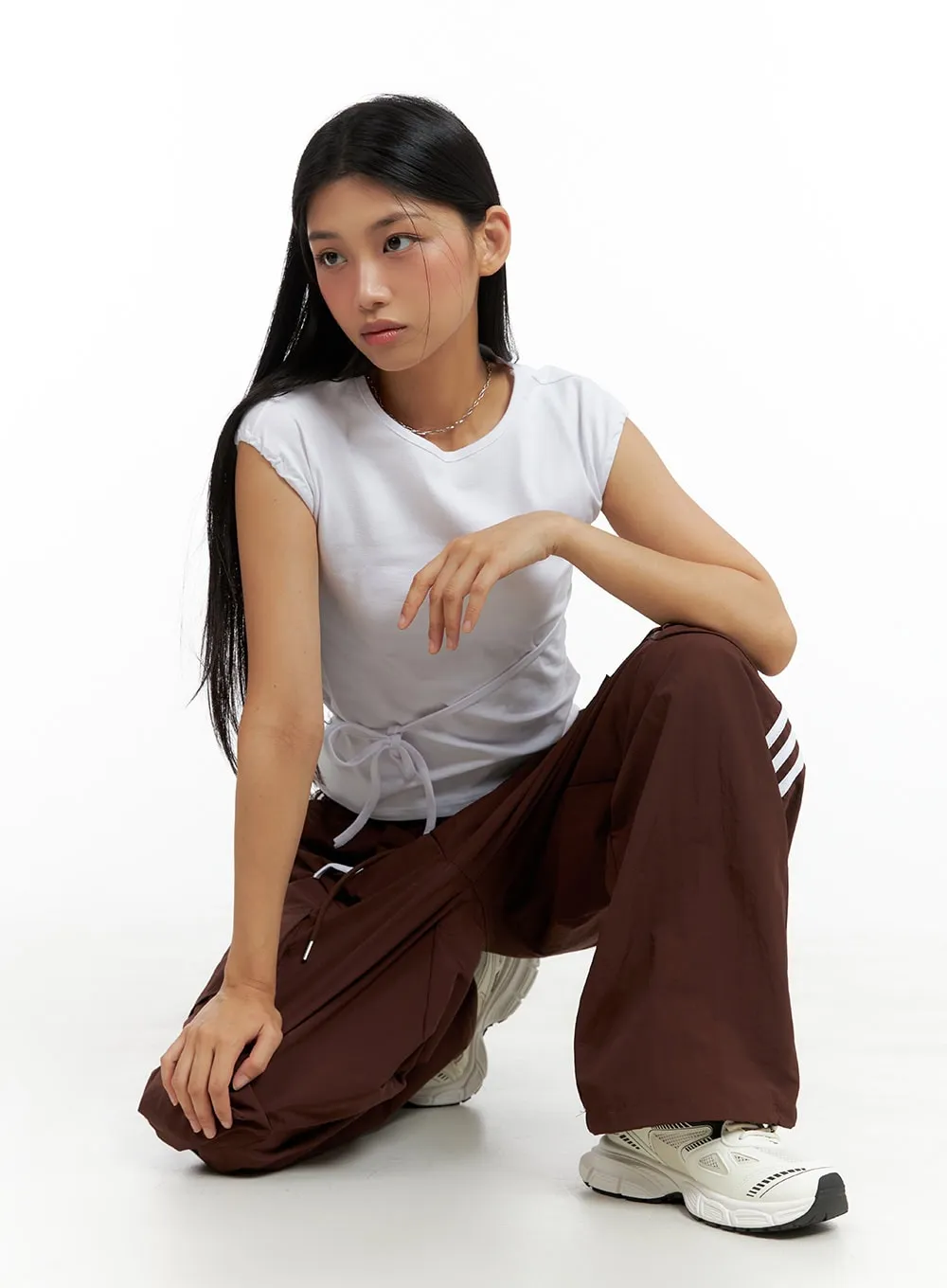 Nylon Cargo String Track Pants IL419