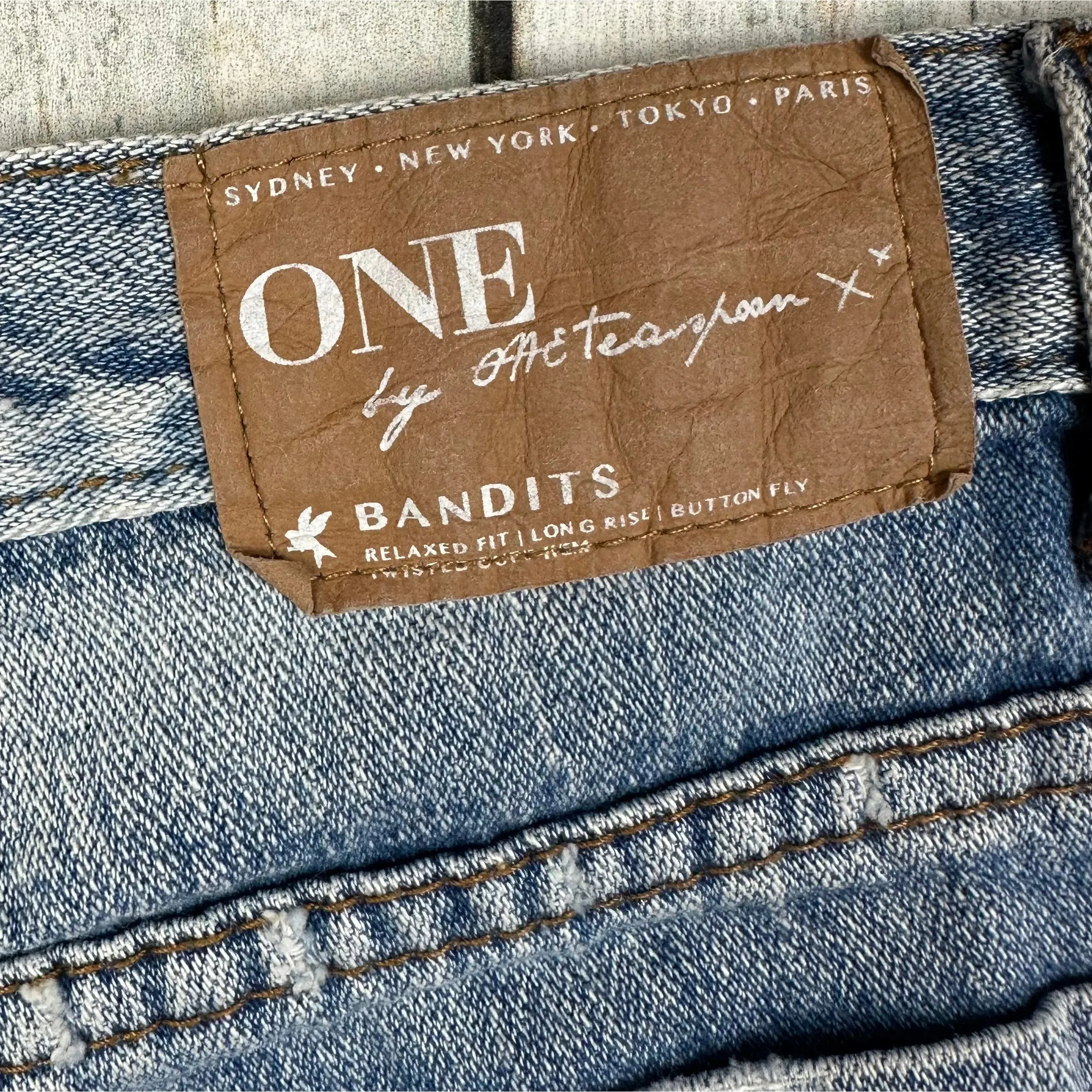 One Teaspoon 'Bandits' Destroyed Denim Shorts  - Size 26" or 8AU