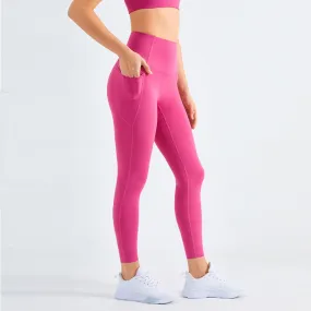Side Pockets Yoga Pants High Waist Gym Pants Anti-Rolling Track Sports Tight Woman Legin Gym Legging For Women