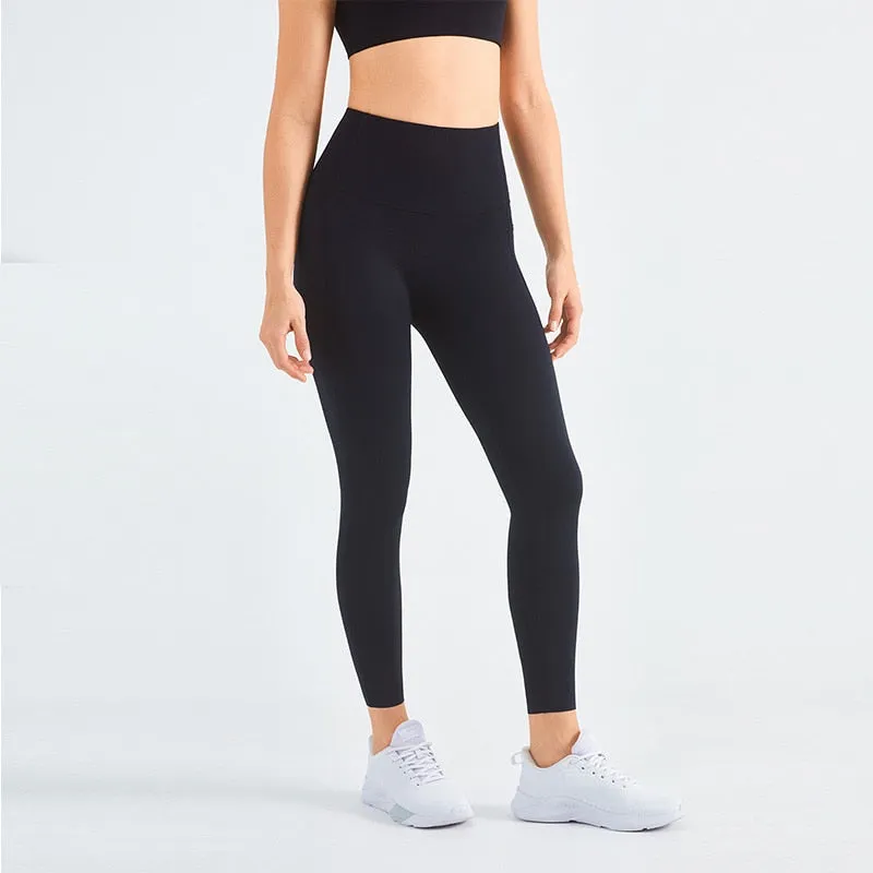Side Pockets Yoga Pants High Waist Gym Pants Anti-Rolling Track Sports Tight Woman Legin Gym Legging For Women