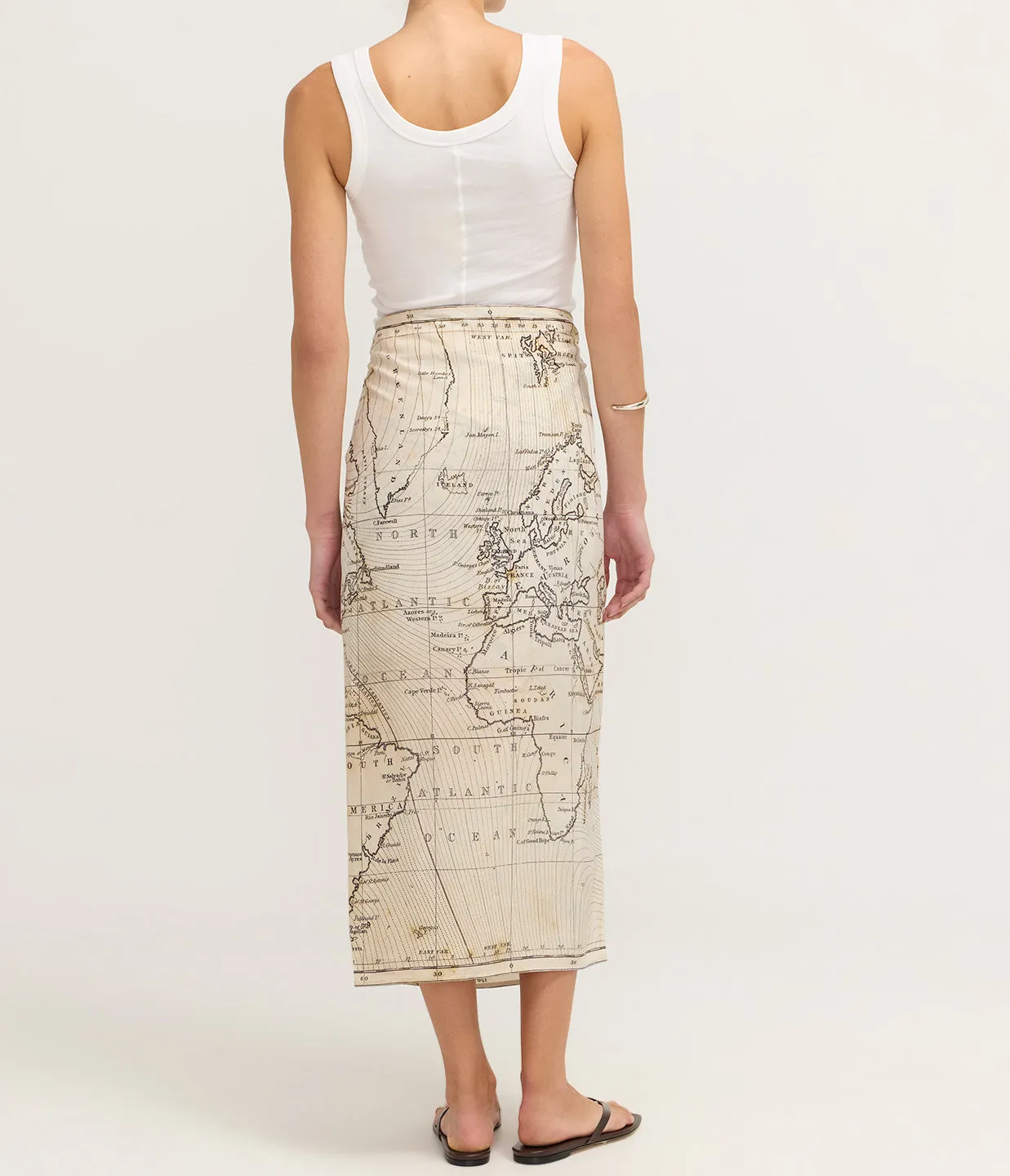 Silk Wrap Tie Skirt in Atlas