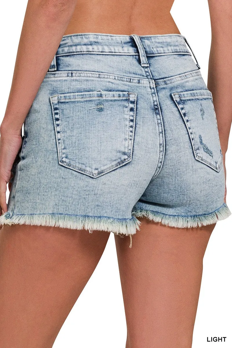 Vintage Wash Stretchy Cut Offs