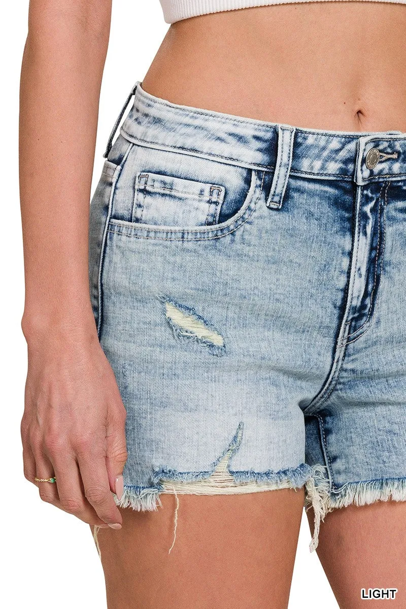 Vintage Wash Stretchy Cut Offs