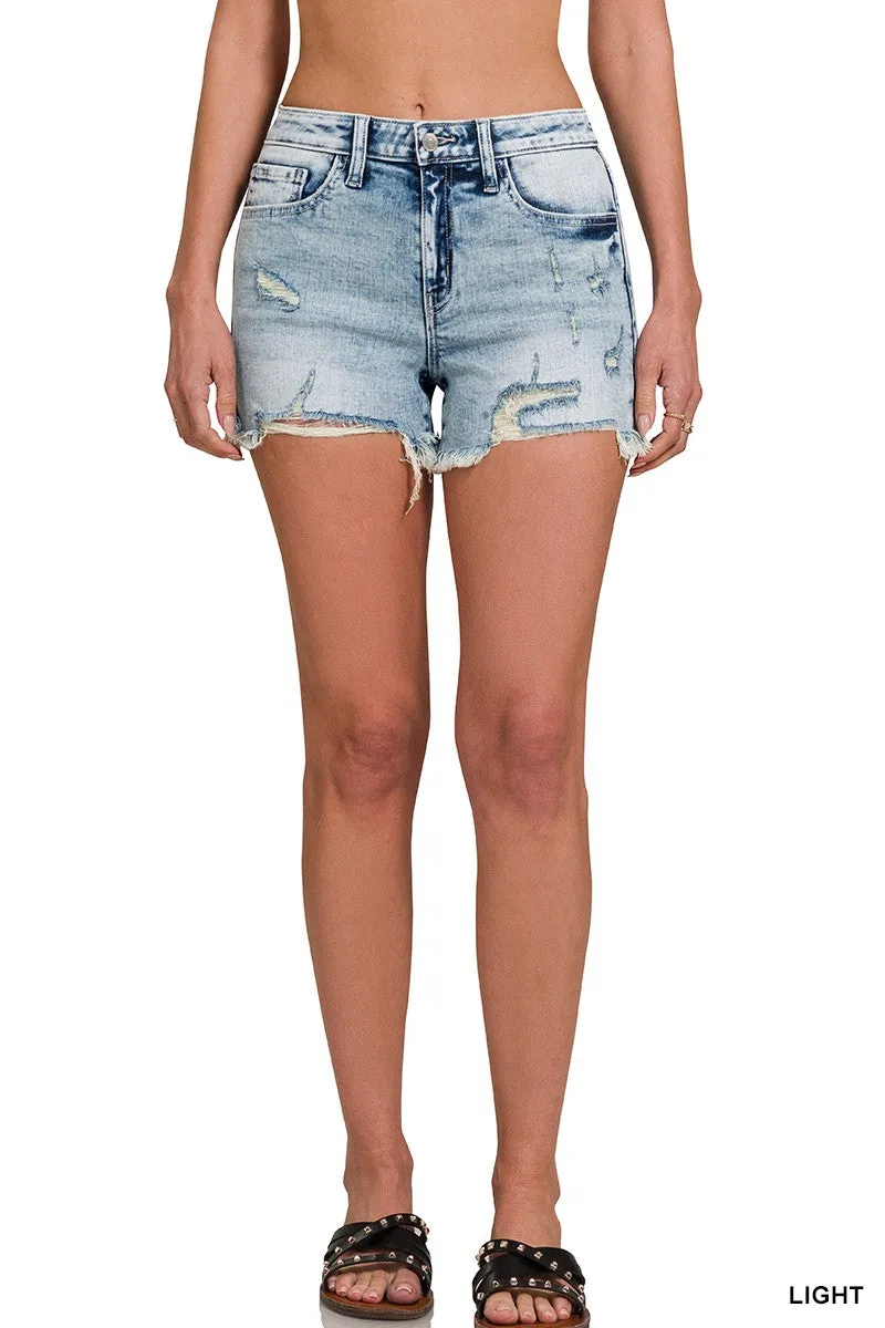Vintage Wash Stretchy Cut Offs