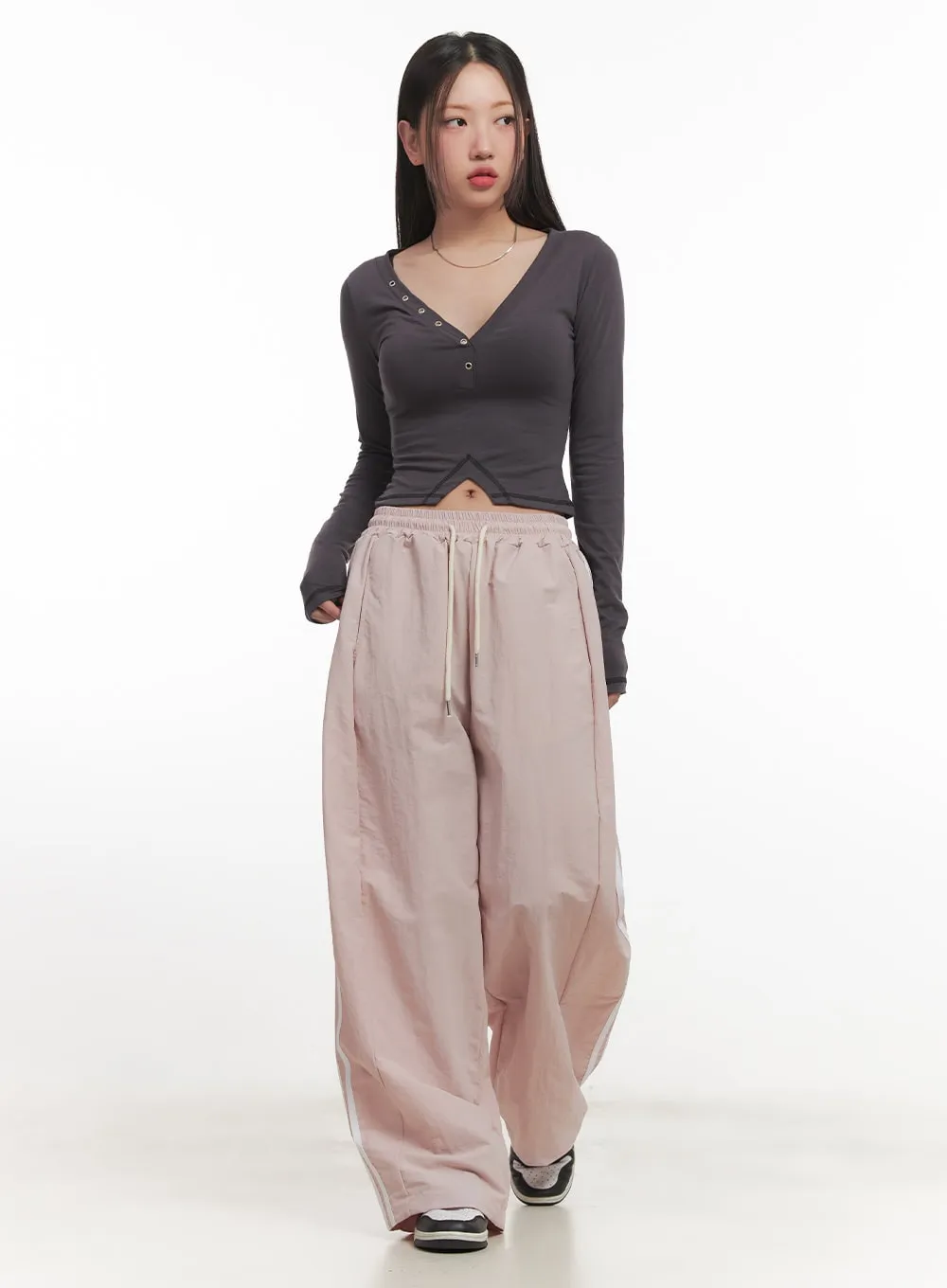 Wide Leg Stripe Track Pants CF524
