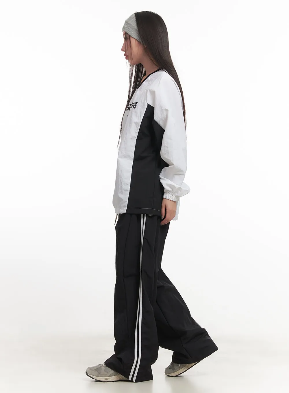 Wide Leg Stripe Track Pants CF524