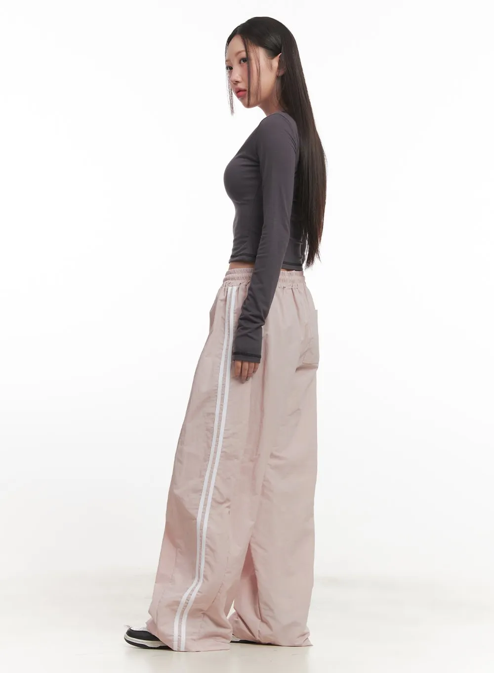 Wide Leg Stripe Track Pants CF524